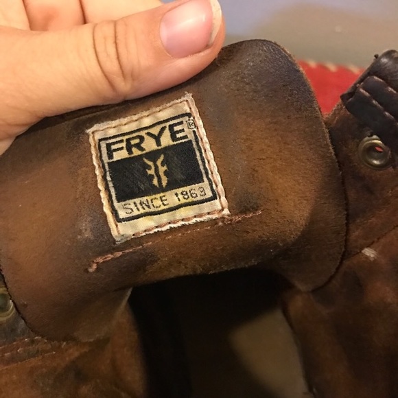 Frye tan combat boots (sz 7) - Picture 4 of 5